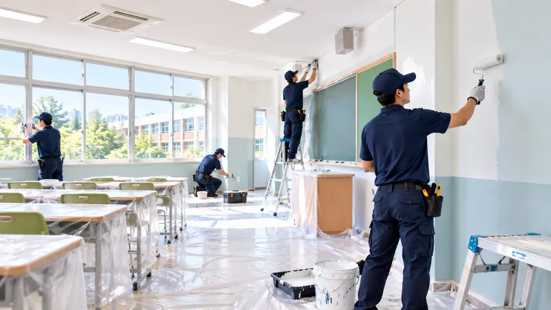 시설보수 작업 장면
